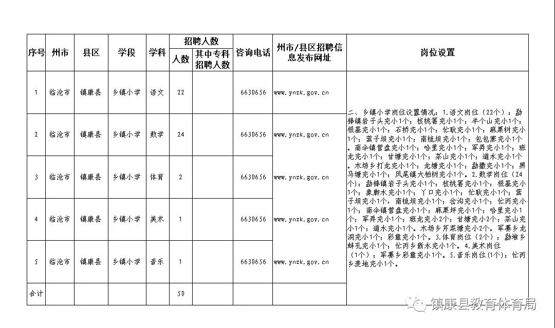 镇康县小学最新招聘概览发布